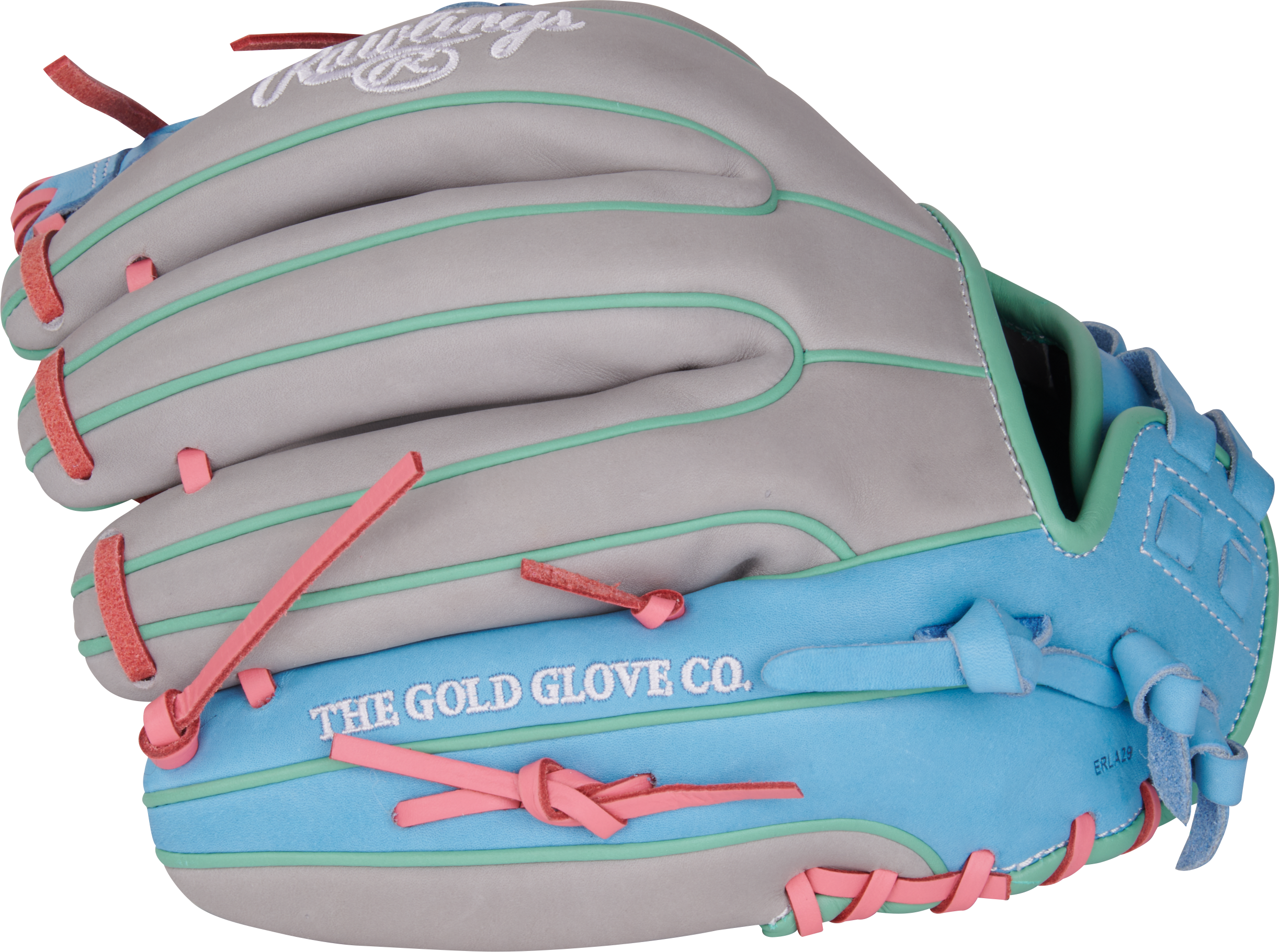 Rawlings Heart Of The Hide Series 12-Inch Softball Glove - Right Hand Thrower - Gray/Columbia Blue