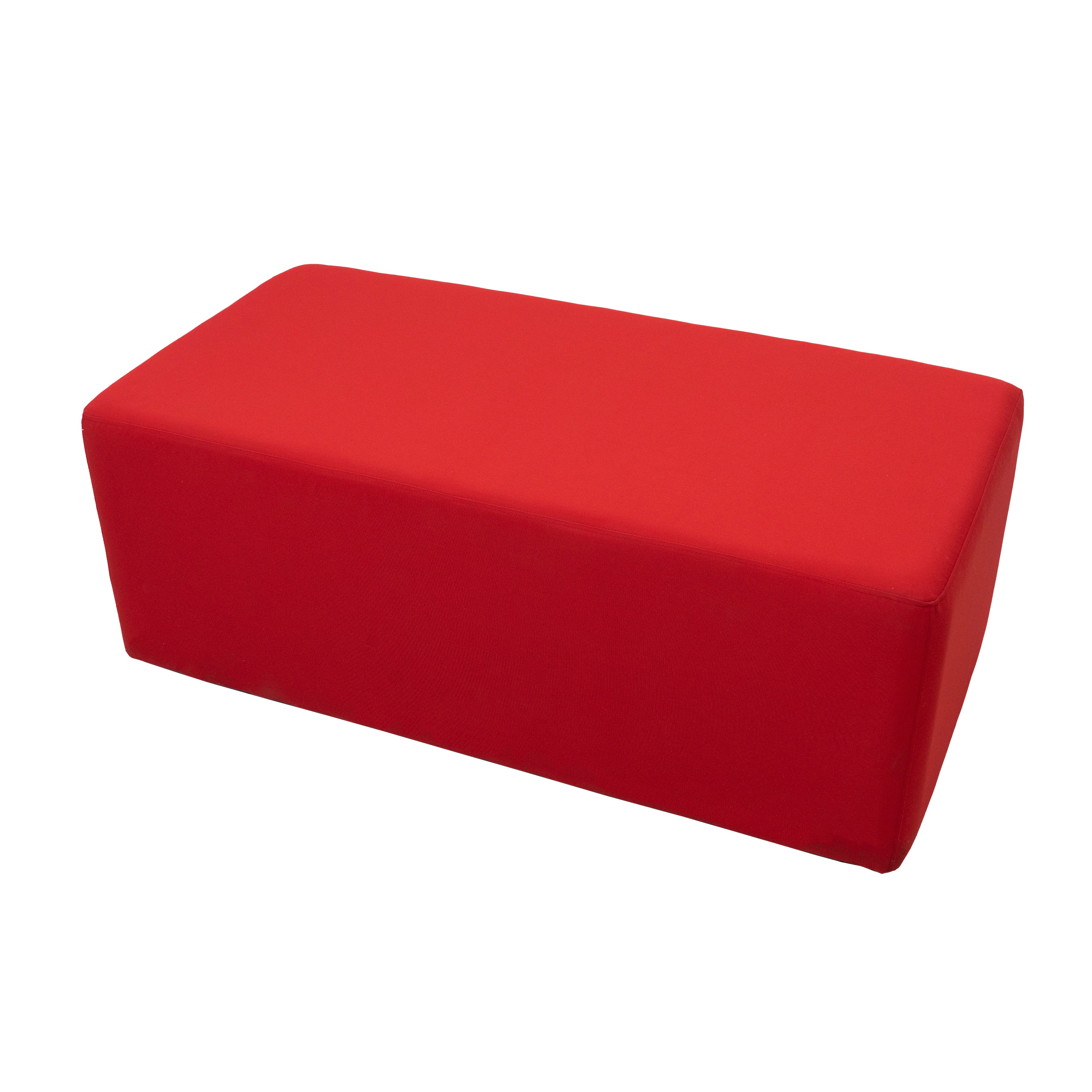Outdoor 24" x 48" Rectangle Ottoman with Sunbrella®, 18" H - Canvas Jockey Red