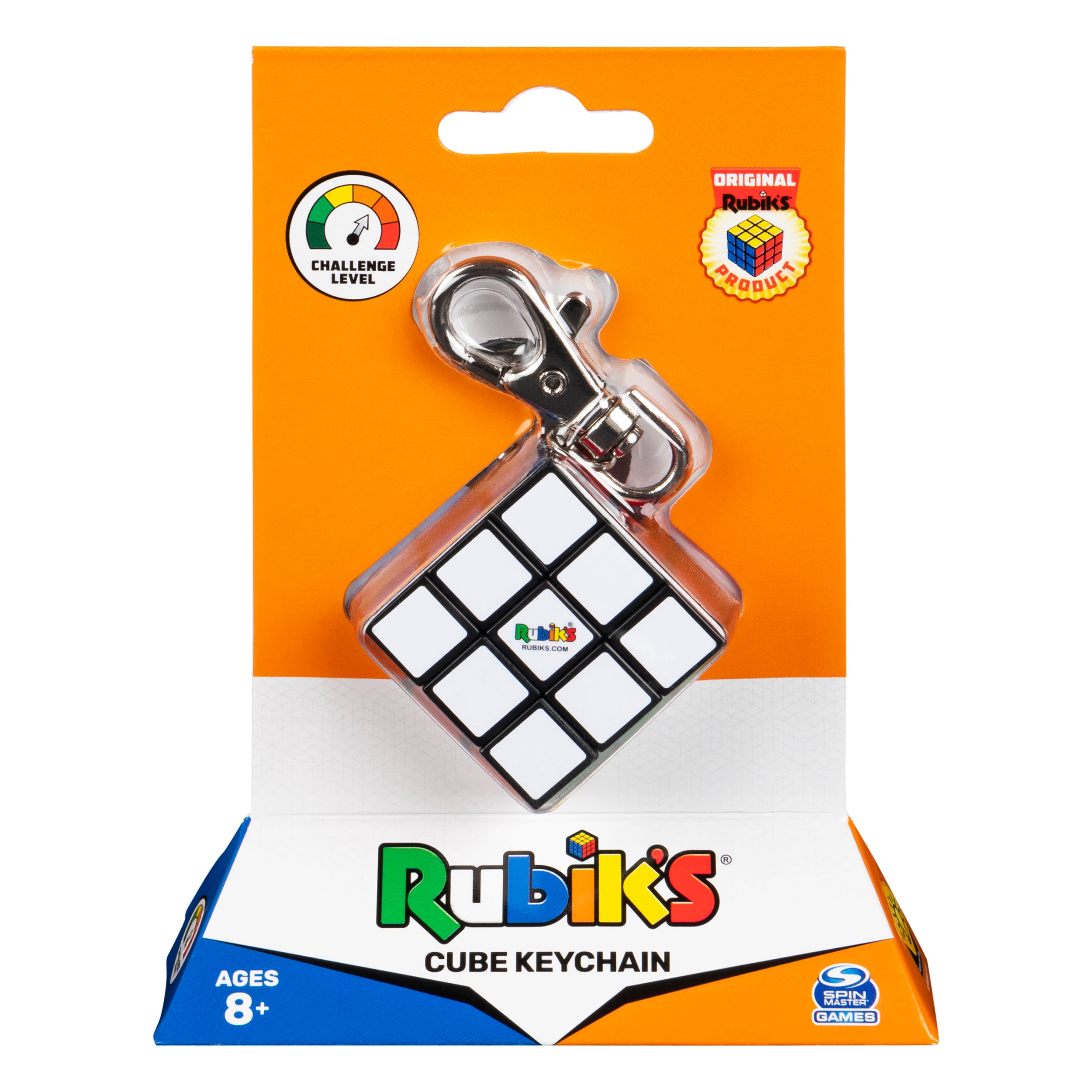 Rubik’s Cube Keyring Edition. Classic 3x3 Mini Cube Keyring Accessory, Travel Puzzle Toy