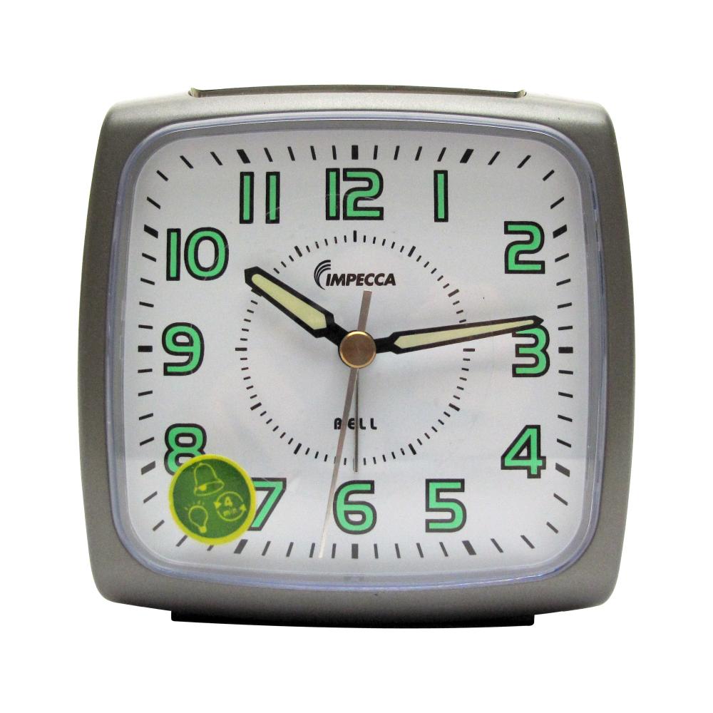 Impecca Bell Alarm Clock, Metallic Grey