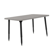 Adapte 30" x 48" Rectangle Woodgrain Activity Table with Adjustable Tapered Legs - Light Gray Wood/Black