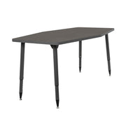 Adapte 34" x 60" Long Hexagon Thermofused Activity Table with Adjustable Tapered Legs - Cosmic Strandz/North Sea