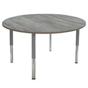 48" Round La Madera Activity Table with Adjustable Super Legs - Light Gray Wood/Silver