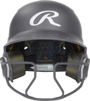 Rawlings Mach Hi-Viz Senior Matte Batting Helmet With Hi-Viz Face Guard - Graphite