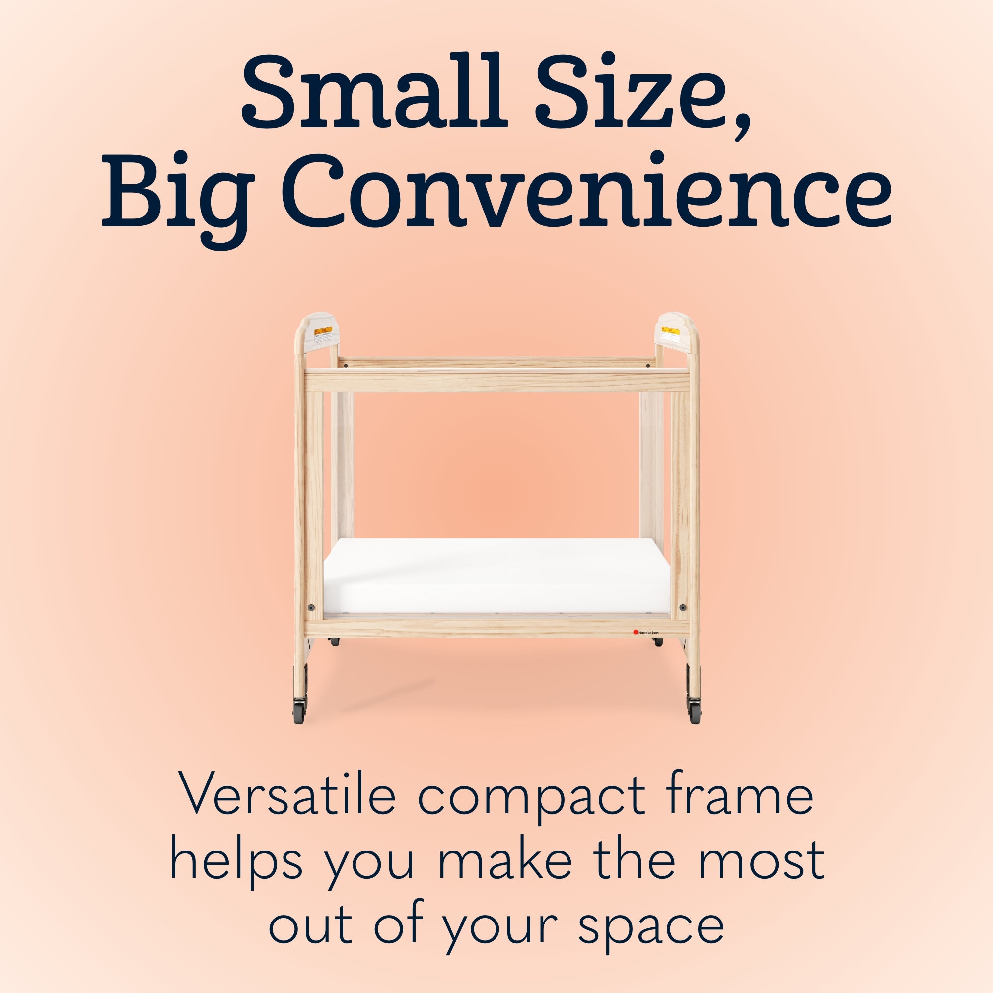 Next Gen Serenity® 4 Panel Clearview Fixed-Side Compact Crib, Natural