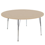 60" Round La Madera Activity Table with Standard Legs - Maple Grain/Silver