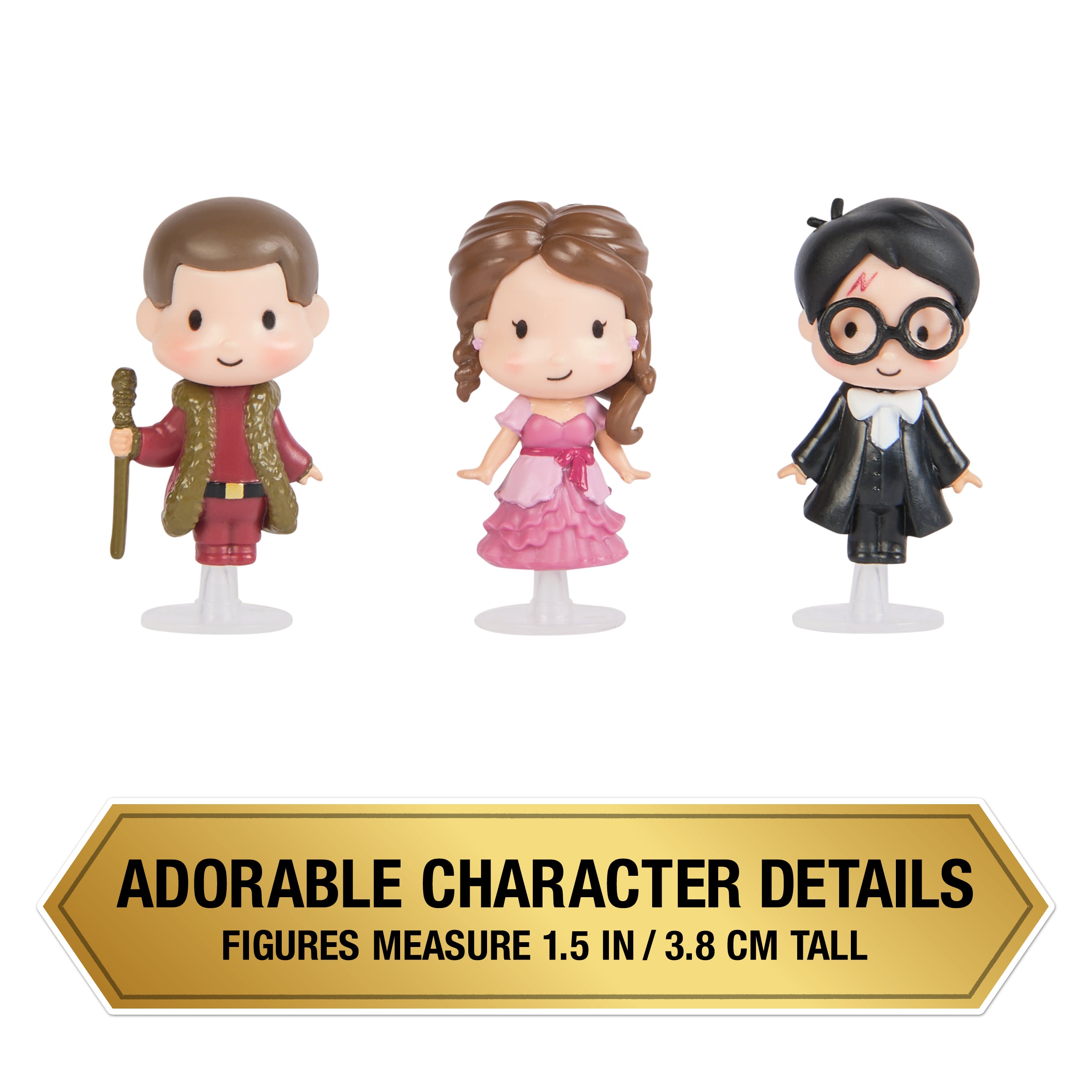 Wizarding World Harry Potter, Micro Magical Moments Year 4 Figure Set with Harry, Hermione, Viktor Krum & Display Case, Kids Toys for Ages 6 and up