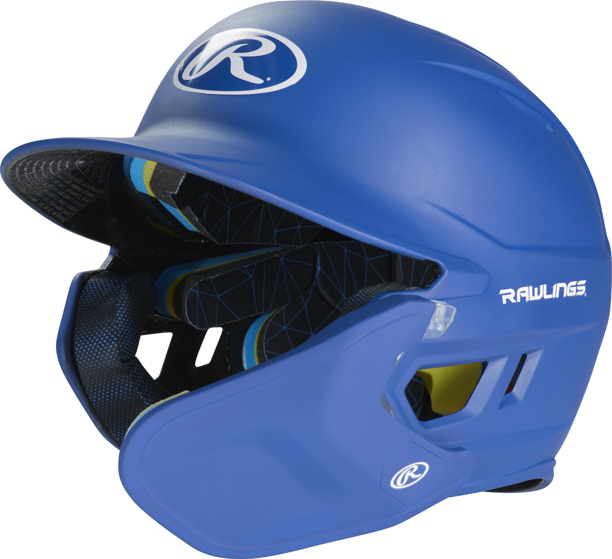 Rawlings Mach Adjust With Rhb Extension Matte Senior Batting Helmet - Royal