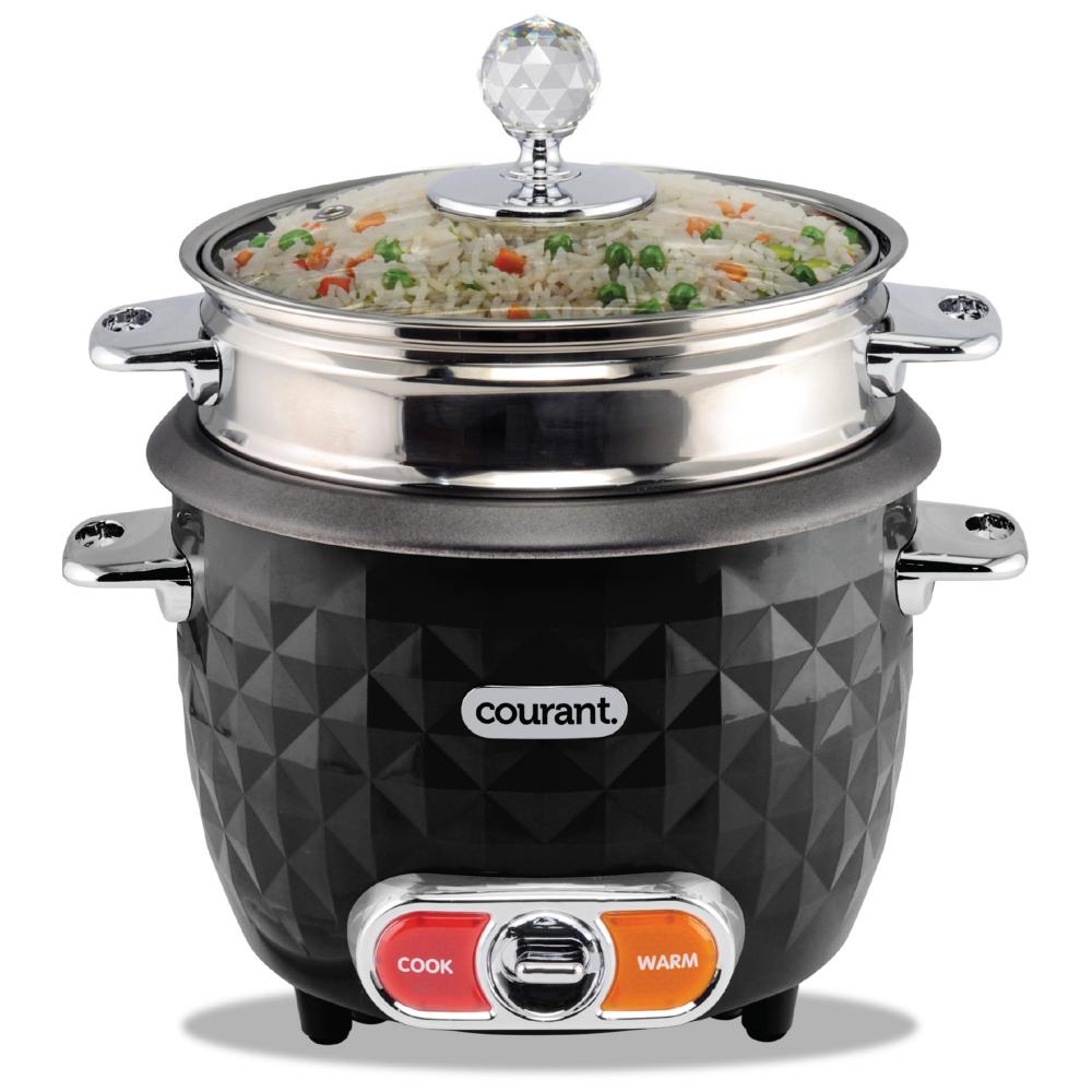 Courant 10 Cups Cooked / 5 Cups Uncooked Designer Series Rice Cooker and Steamer - Black