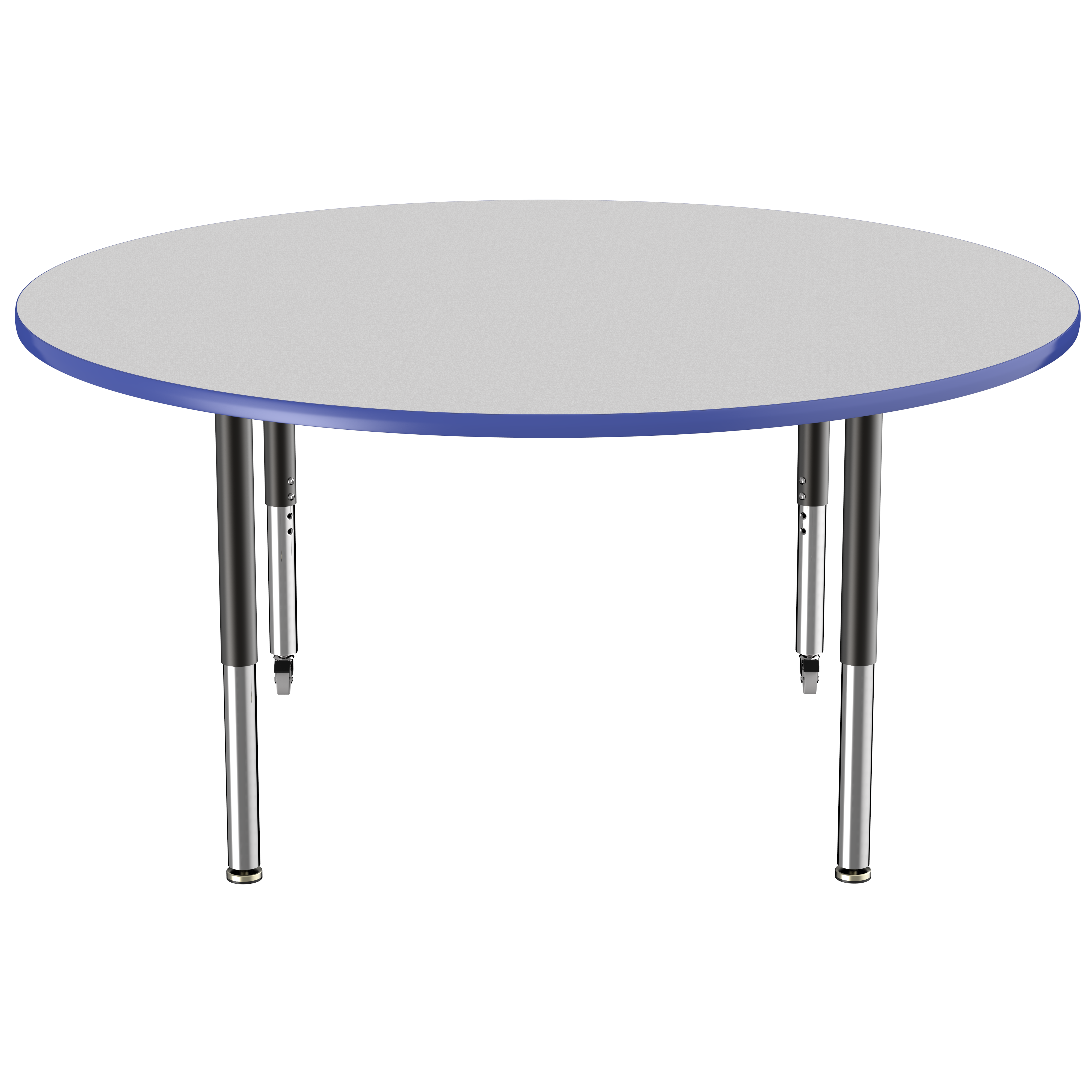 60" Round T-Molding Activity Table with Adjustable Super Legs - Gray/Blue/Black