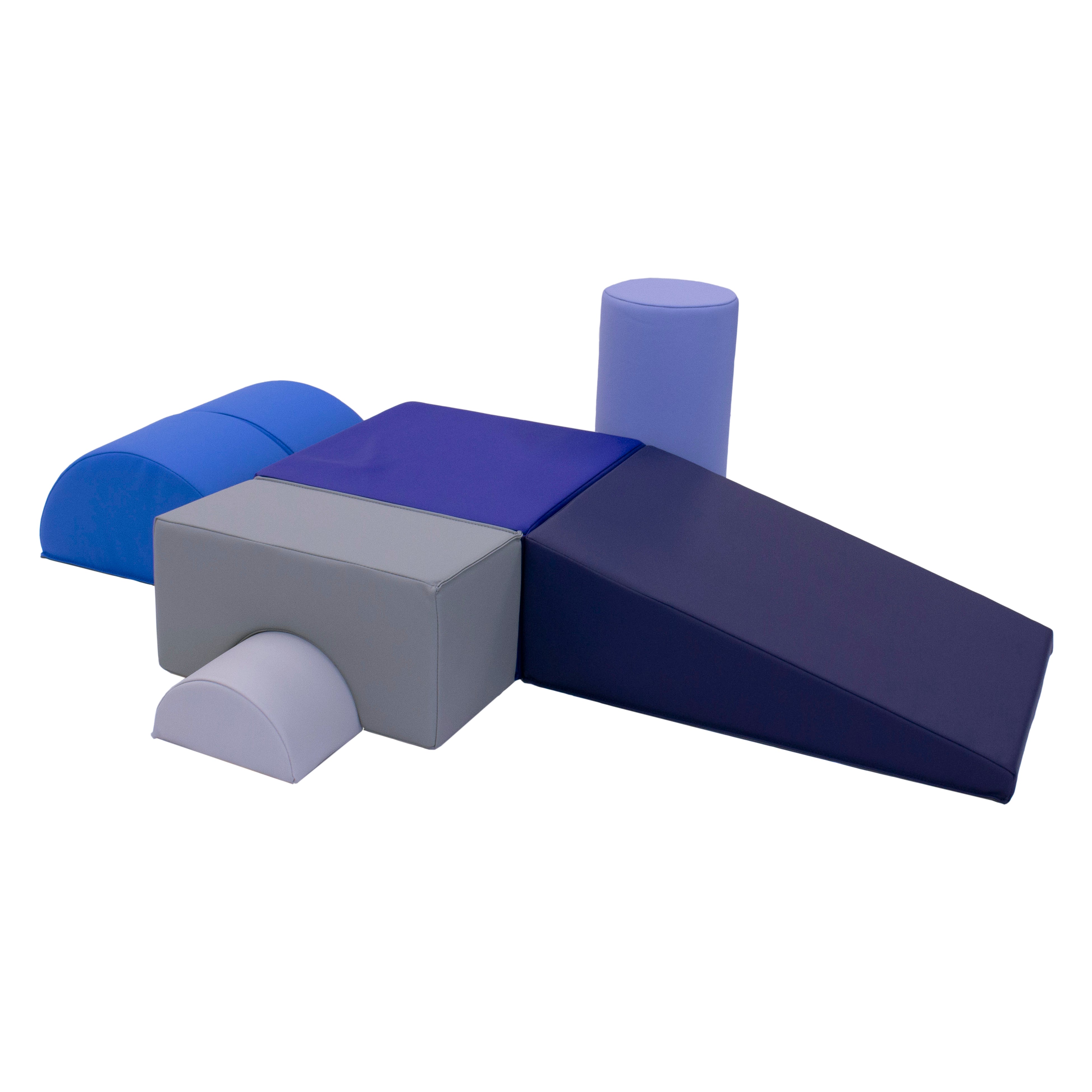 SoftScape Playtime and Climb, 6-Piece - Navy/Powder Blue