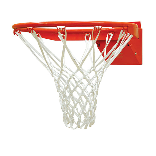 Basketball System - Straight Post (5-9/16 in. Pole with 6 ft. Offset) - 72 in. Perforated  Aluminum Backboard - Flex Rim Goal