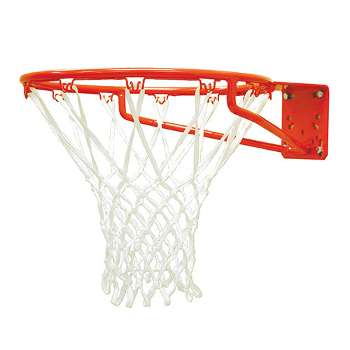 Basketball System - Straight Post (5-9/16 in. Pole with 6 ft. Offset) - 72 in. Perforated  Aluminum Backboard - Super Goal