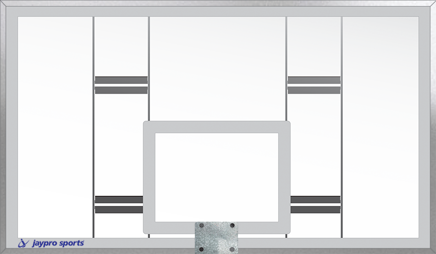 Conversion Backboard - 42 in. Rectangular Glass Backboard - NCAA, NFHS Compliant