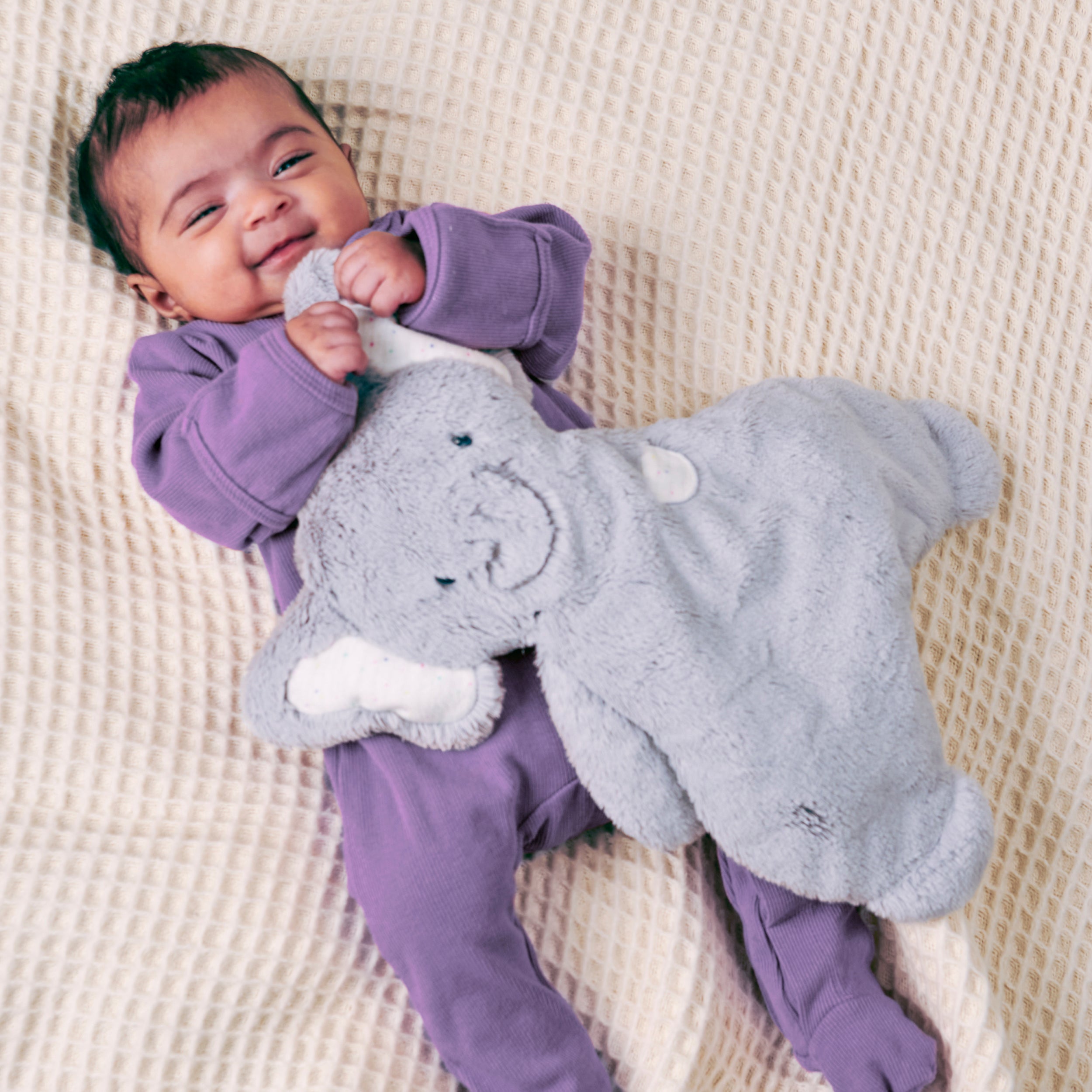 Baby GUND Oh So Snuggly Elephant Lovey, Premium Soft Plush Blanket for Babies and Newborns, Ash Grey