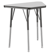 18" x 30" Trapezoid T-Molding Activity Table with Adjustable Standard Swivel Glide Legs - Gray/Black