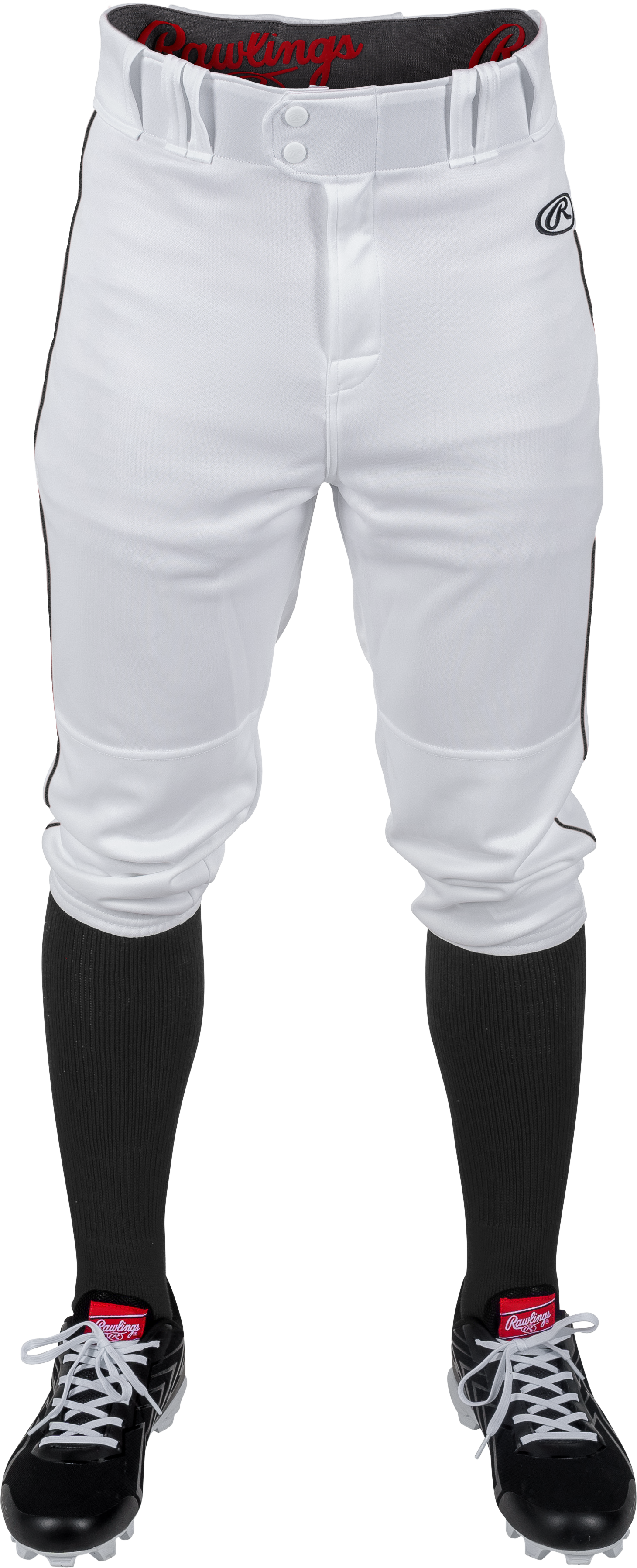 Rawlings Youth Launch Piped Knicker Pant - Small - White/Black