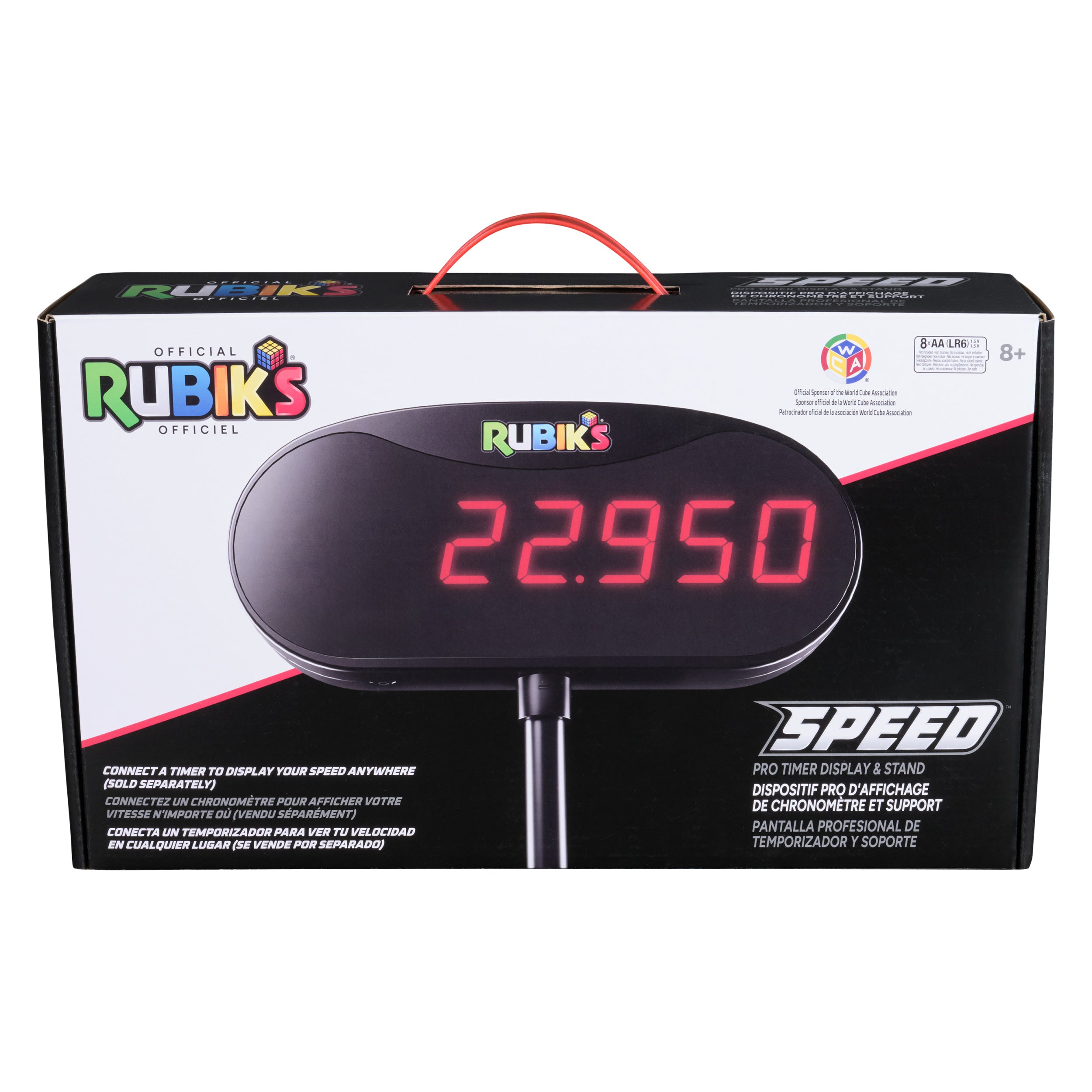 Rubik’s Cube, Timer Stand, Clear Display Device for WCA Speedcubers, Track Your Time to Solve Brain Teaser Puzzle for Adults, Problem-Solving Brain Teaser Fidget Toy for Kids, Ages 8 & Up