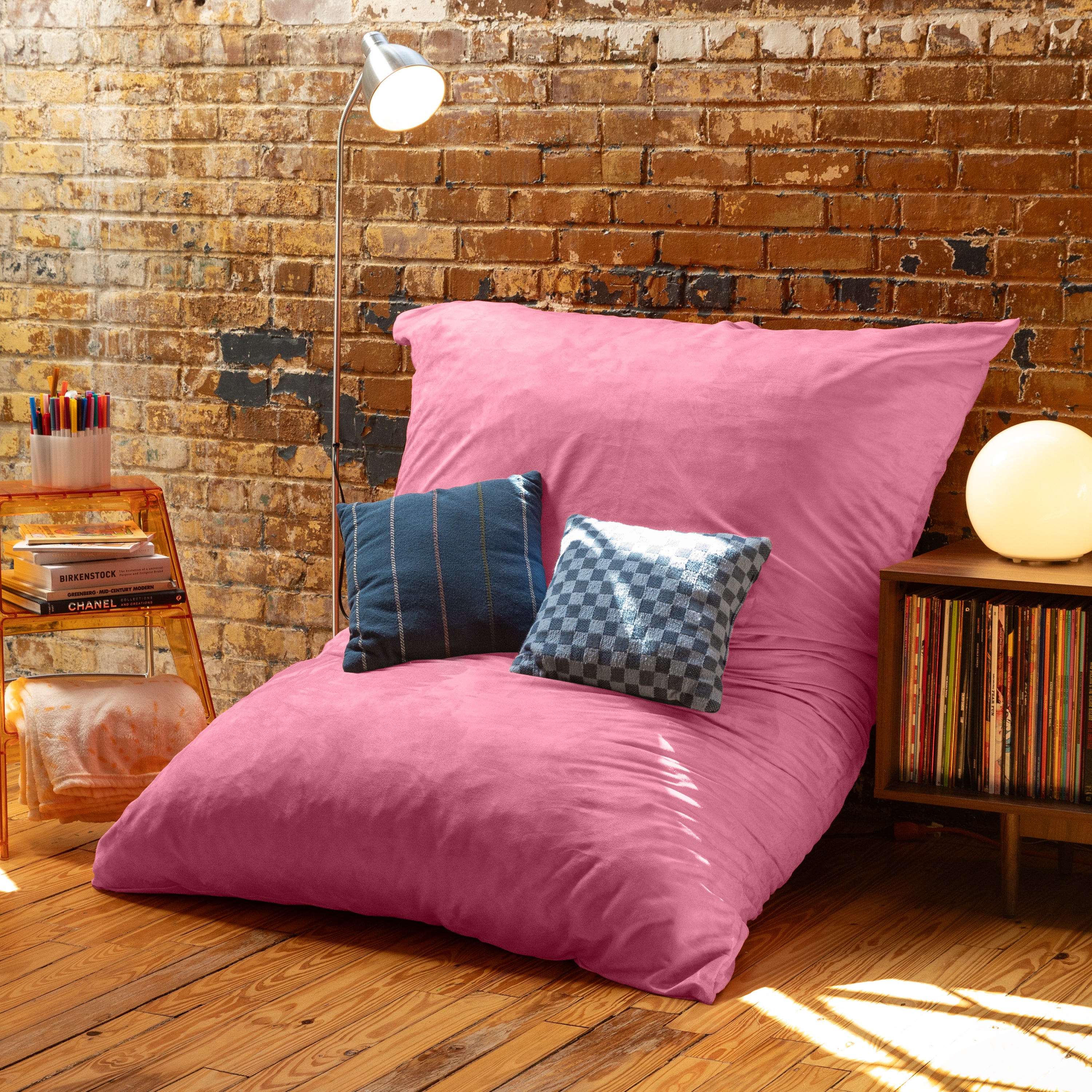 Jaxx Pillow Saxx 5.5-Foot - Huge Bean Bag Floor Pillow and Lounger, Pink