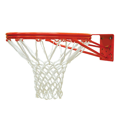Basketball System - Straight Post (5-9/16 in. Pole with 6 ft. Offset) - 72 in. Perforated  Aluminum Backboard - Double Rim