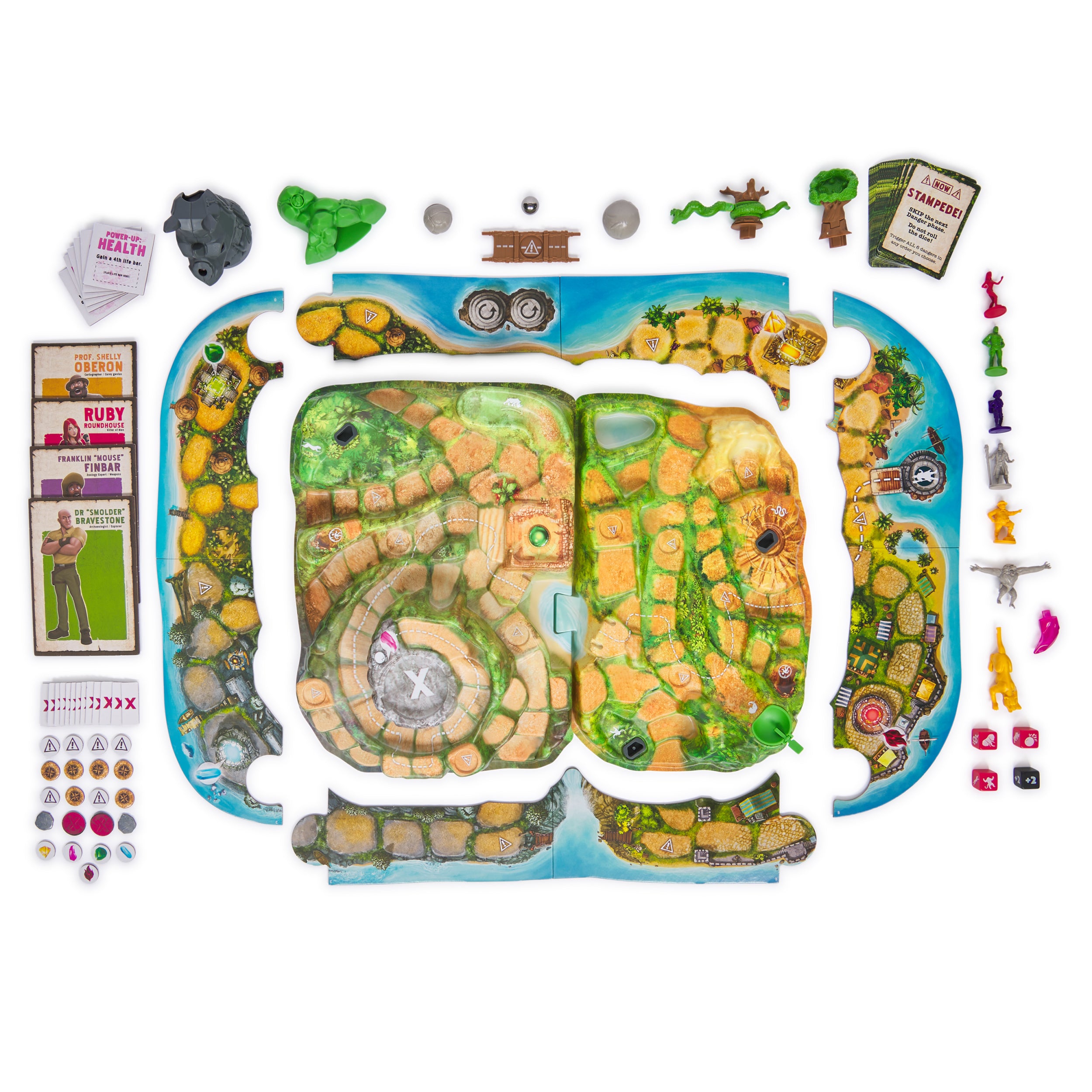 Spin Master Games, Jumanji Stampede, 3D Adventure Cooperative Board Game, for Fans of the Jumanji Movies, Face Off Against Jungle Emergencies, 2-4 Players, for Ages 8 & Up