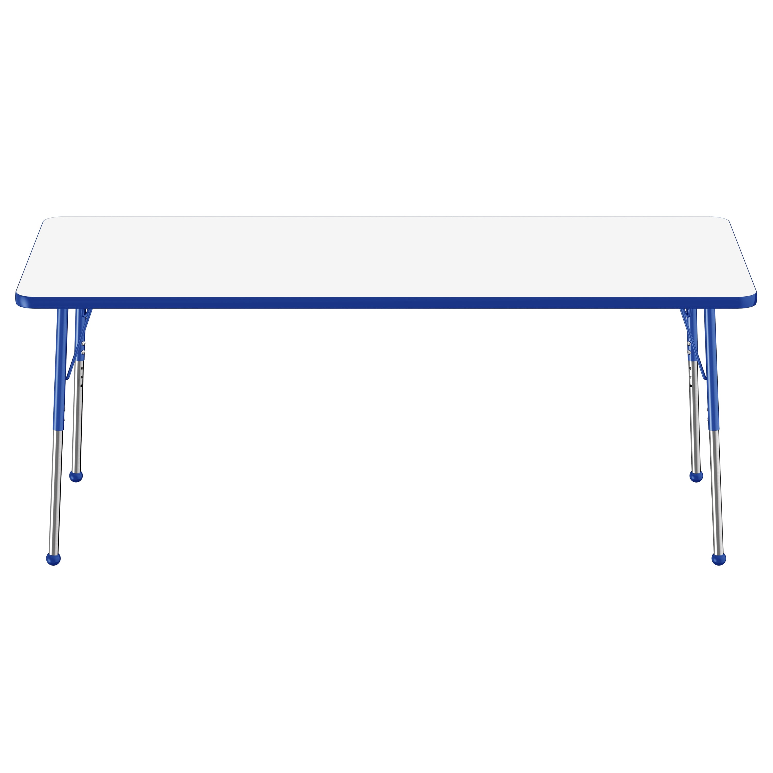 30" x 72" Rectangle Dry-Erase Activity Table with Adjustable Standard Ball Glide Legs - Whiteboard/Blue