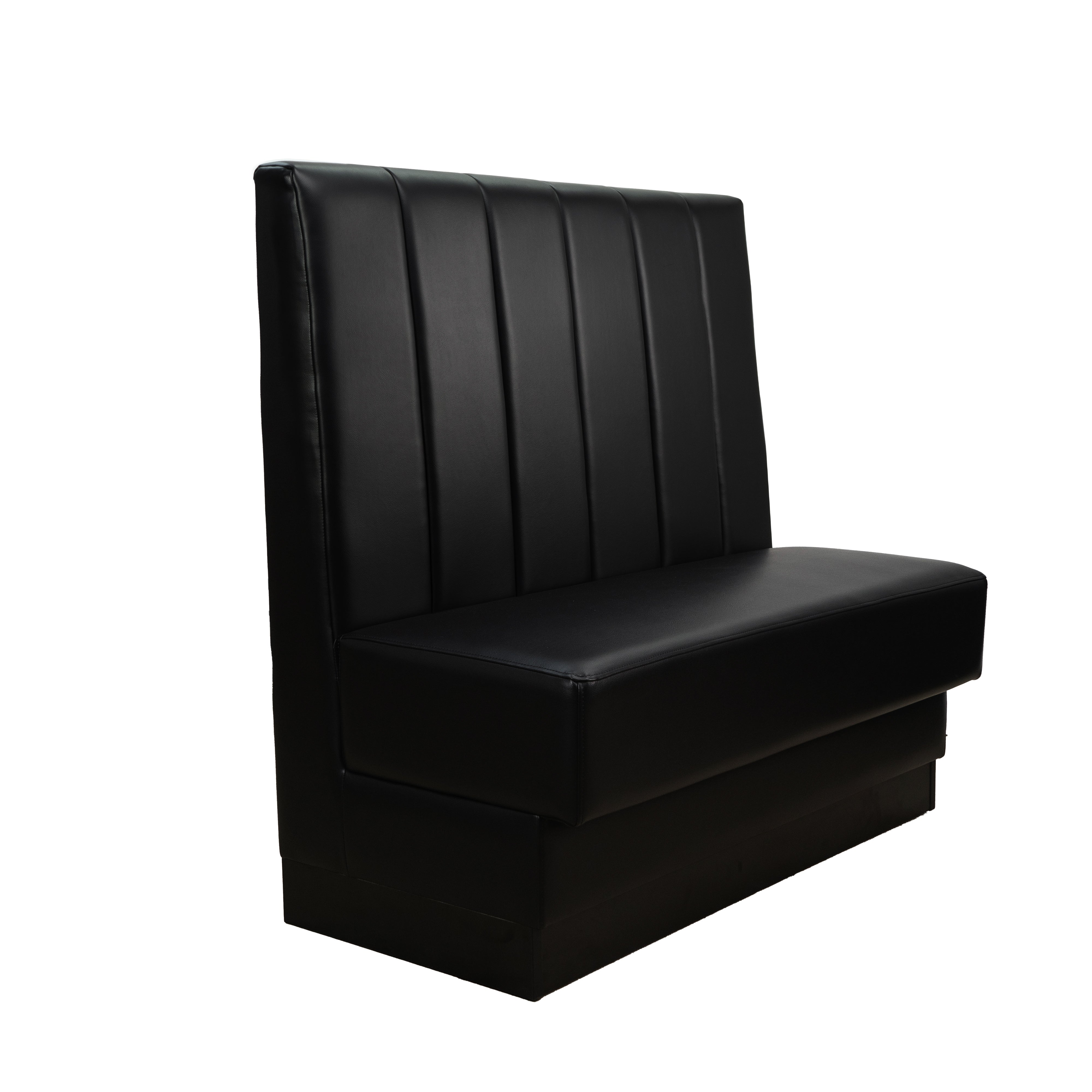 Pro Series Channel Back Single-Sided Restaurant Booth Seating - Black