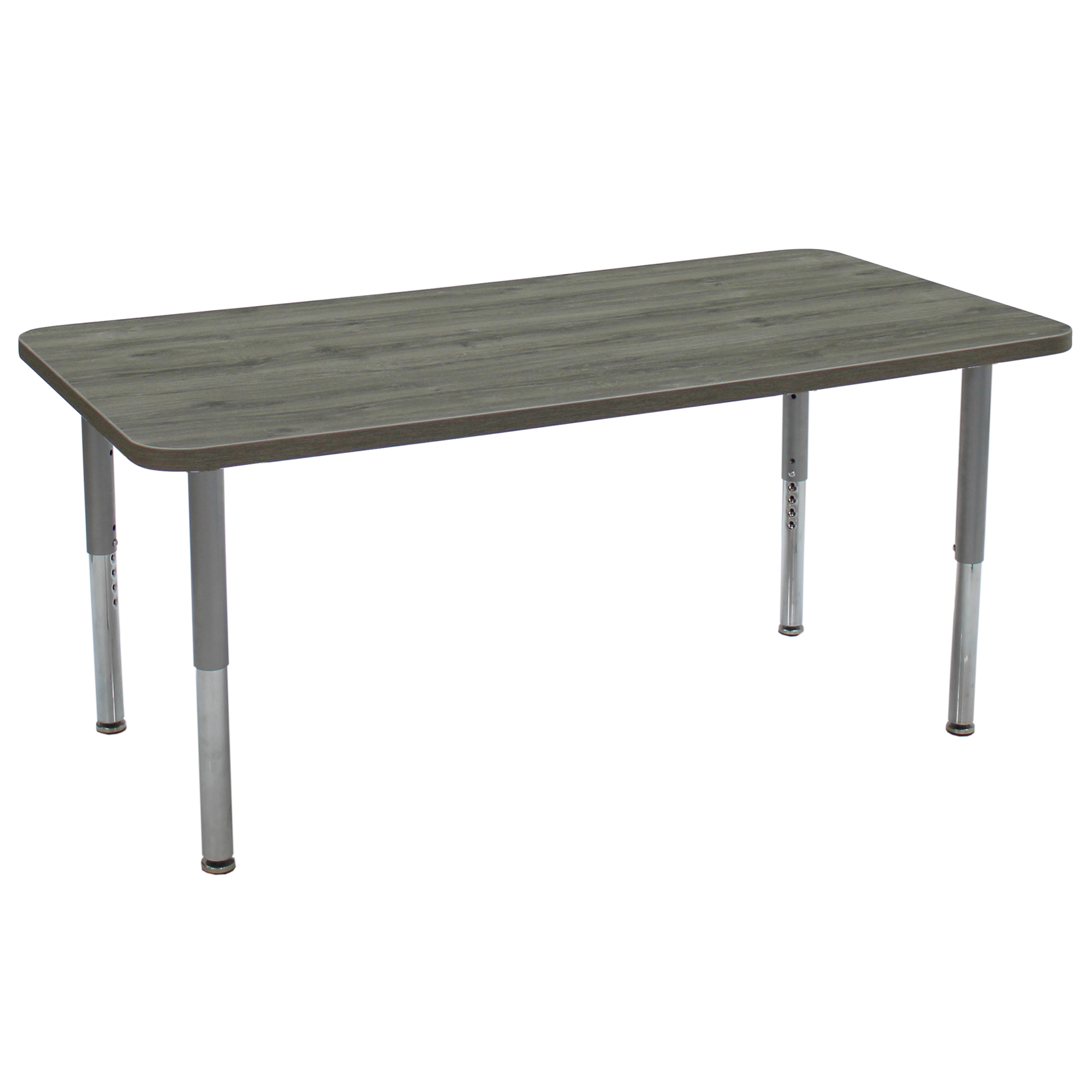 36" x 72" Rectangle La Madera Activity Table with Adjustable Super Legs - Gray Wood/Silver