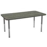 36" x 72" Rectangle La Madera Activity Table with Adjustable Super Legs - Gray Wood/Silver