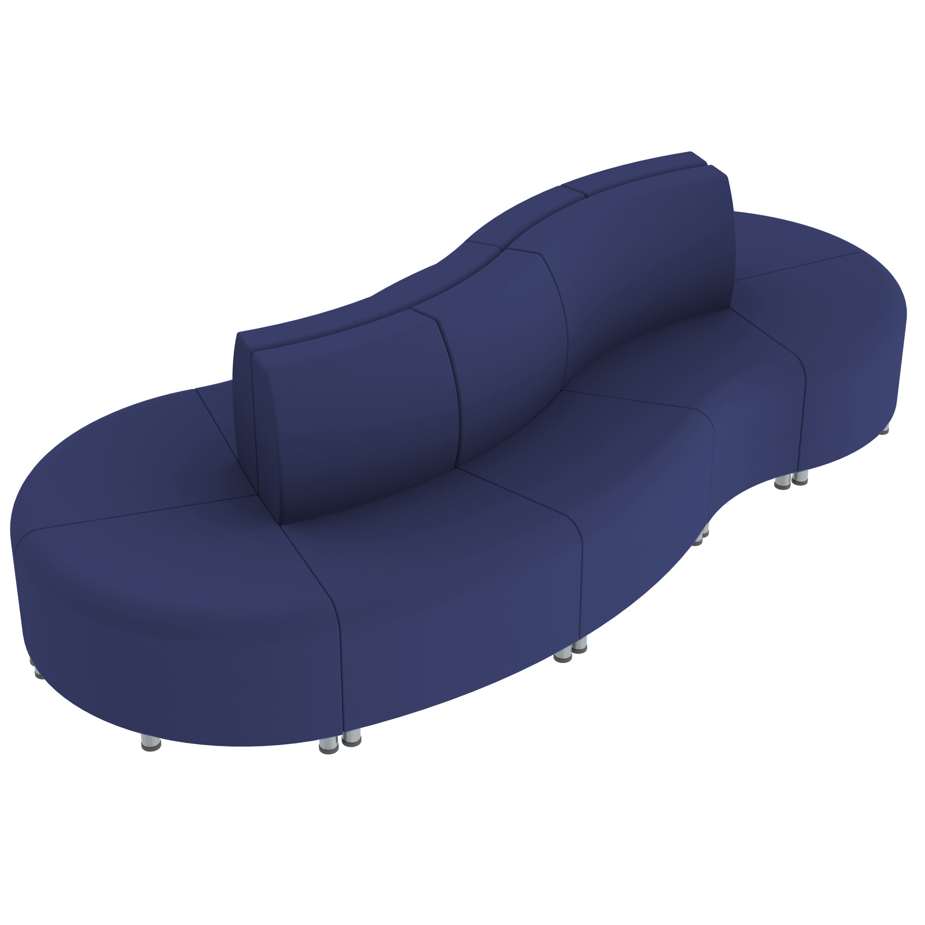 Pro Series Connect Curved Wave Seating, 10-Piece Set - Navy