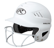Rawlings Coolflo Highlighter Osfm Batting Helmet With Softball Face Guard - White