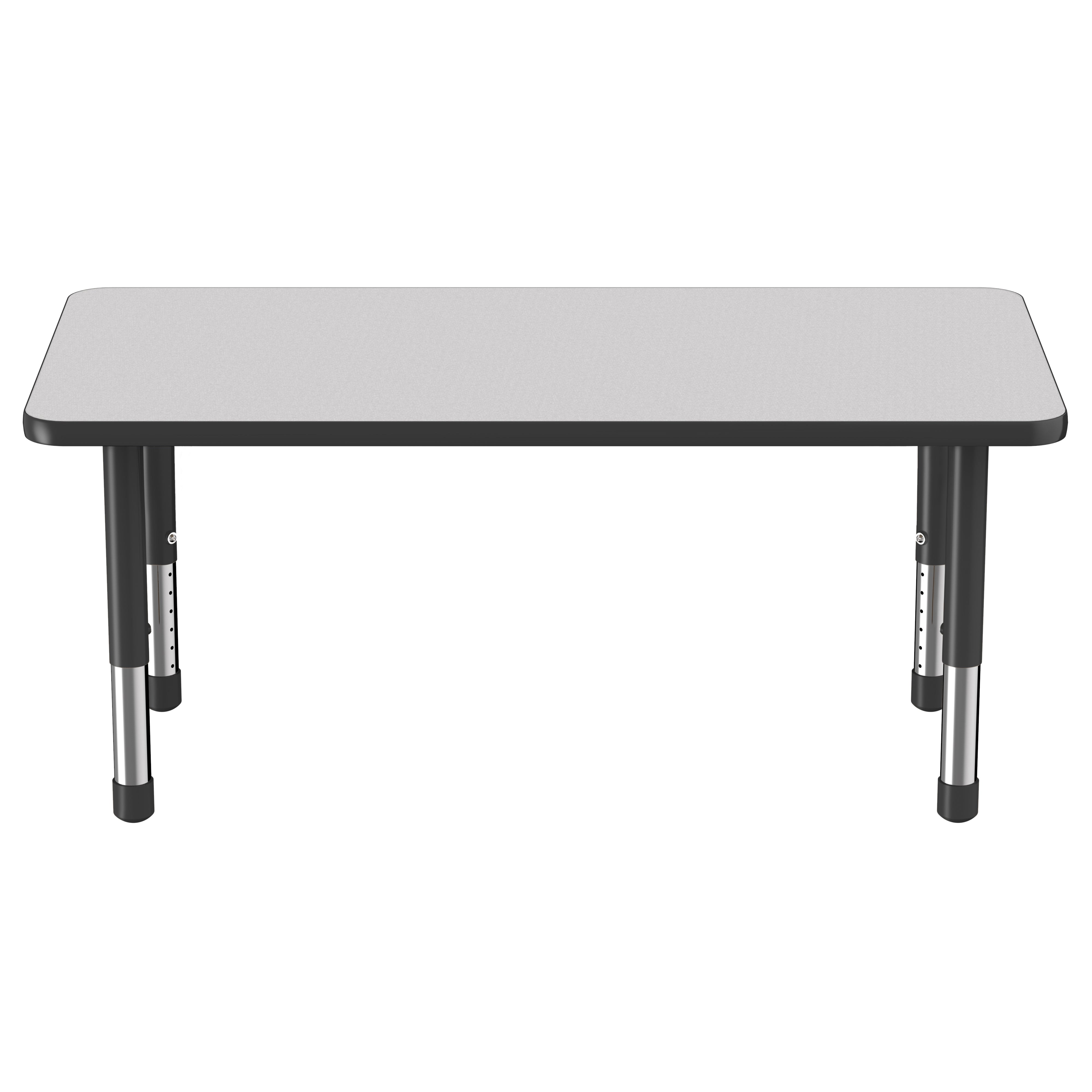 24" x 48" Rectangle Thermofused Activity Table with Adjustable Chunky Legs - Gray/Black