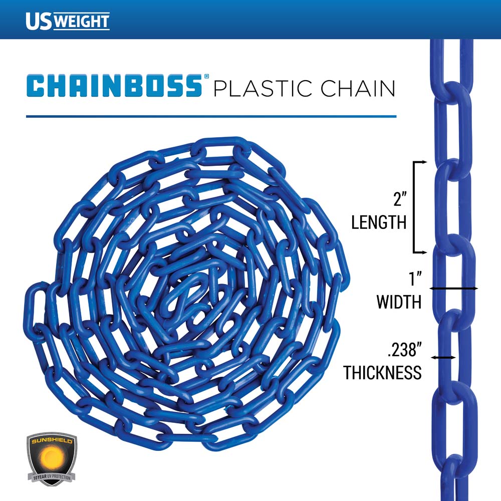 2" Plastic Chain ‐ Blue ‐ 500ft box