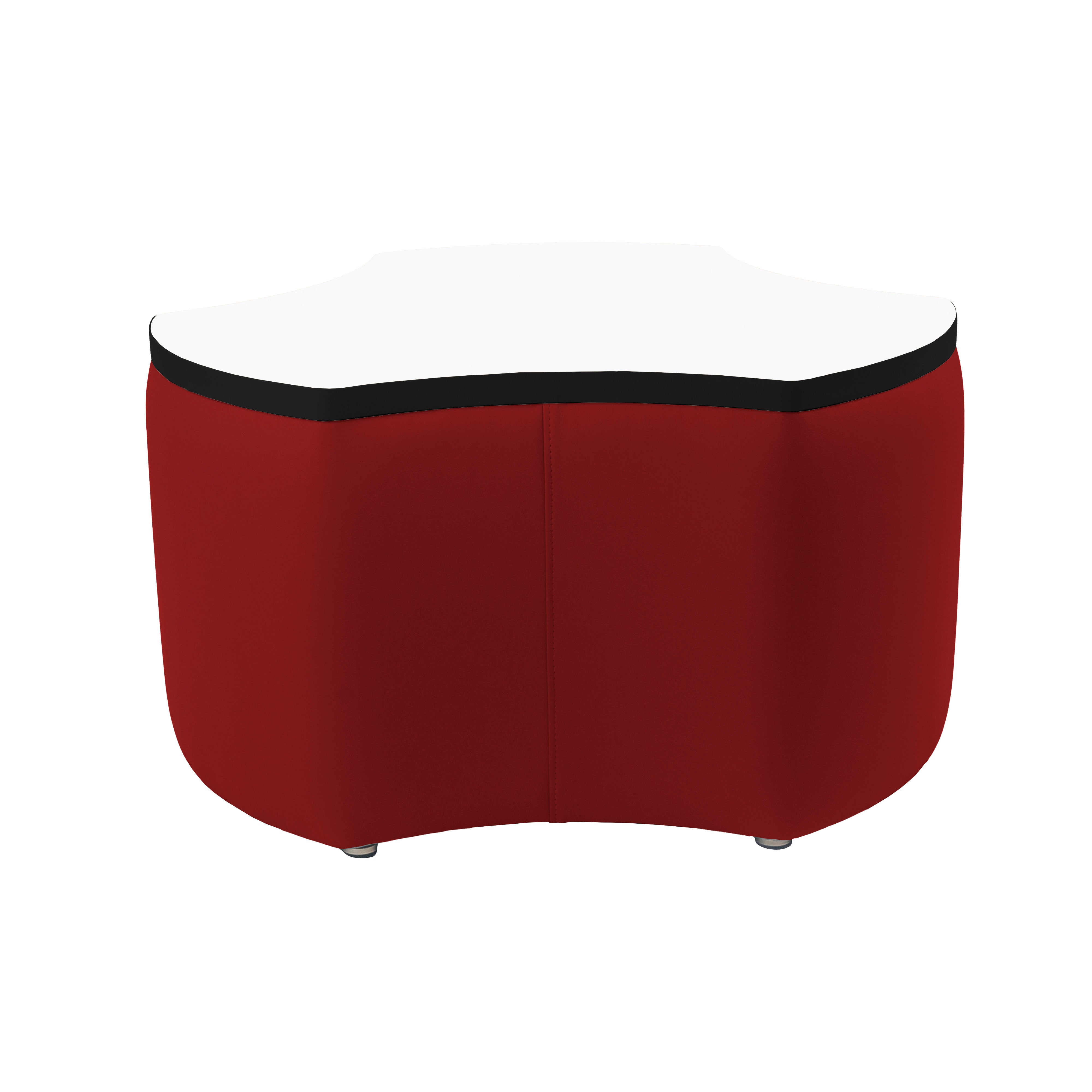 Pro Series Upholstered Cog Dry-Erase Ottoman Table 18" Height - Crimson/Whiteboard