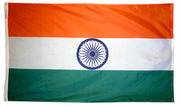 India Flag 3x5 ft. Nylon SolarGuard Nyl-Glo 100% Made in USA to Official United Nations Design Specifications.