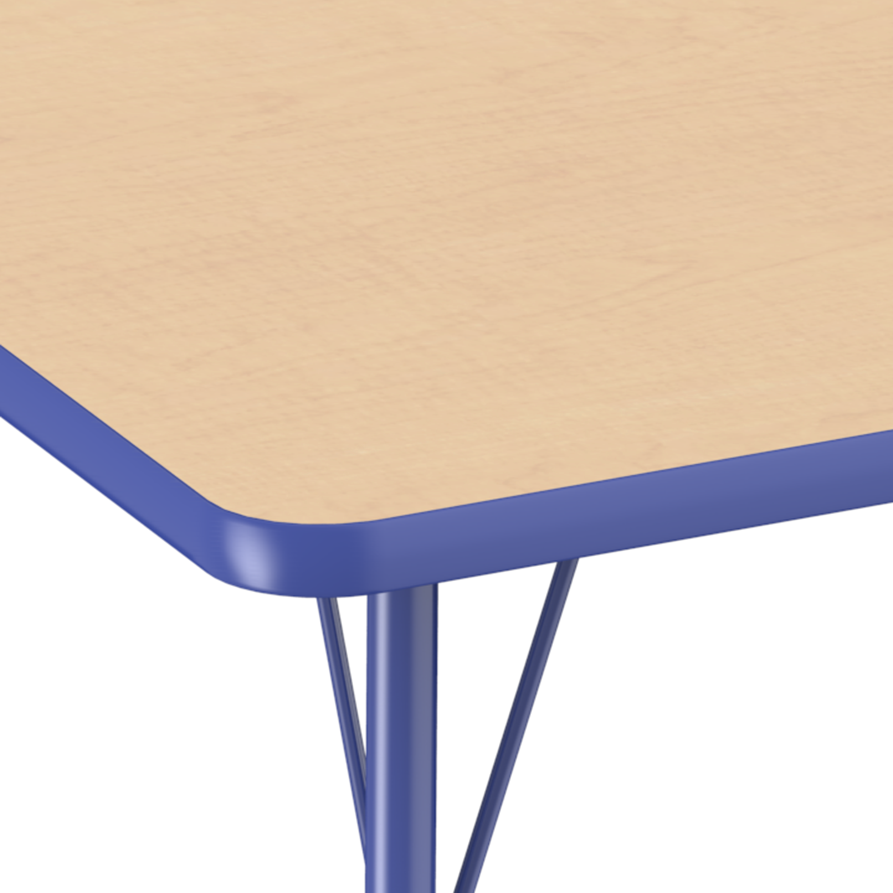 30" x 60" Rectangle T-Molding Activity Table with Adjustable Standard Swivel Glide Legs - Maple/Blue