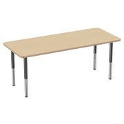 30" x 72" Rectangle Thermofused Activity Table with Adjustable Super Legs - Maple/Maple/Black