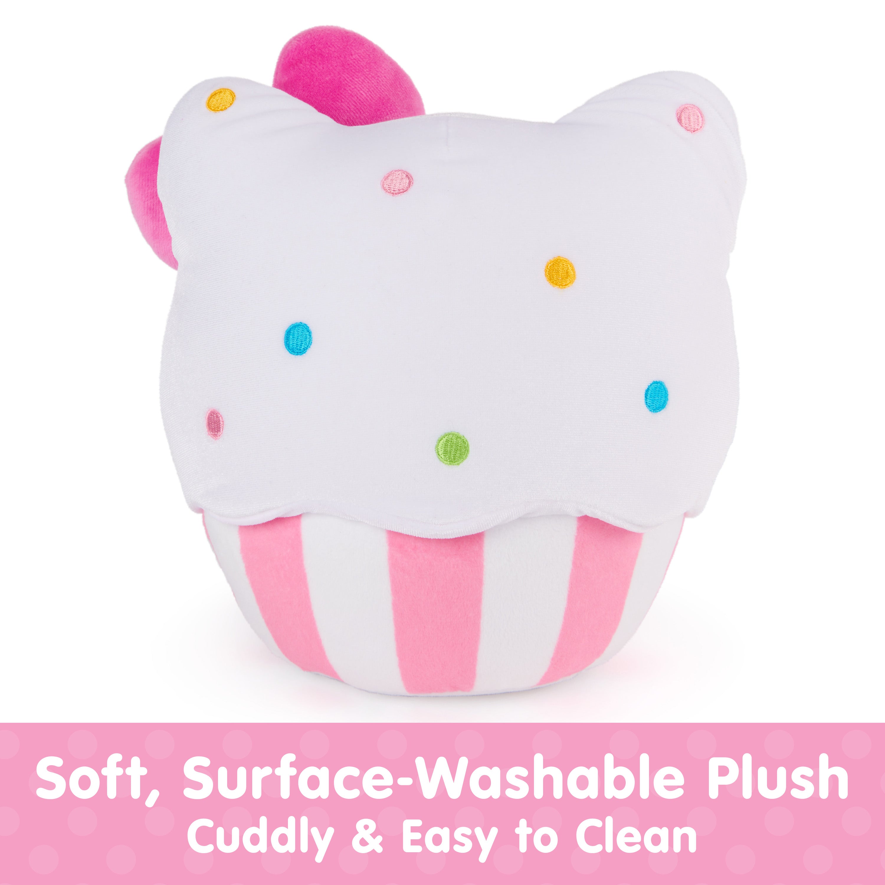 GUND Sanrio Official Hello Kitty Cupcake Plush, Stuffed Animal for Ages 1 and Up, Pink/White, 8”