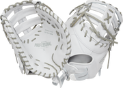 Easton Pro Collection Series First Base Mitt 13-Inch Softball Glove  - Right Hand Thrower - White/Gray