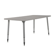 Adapte 30" x 60" Rectangle Woodgrain Activity Table with Adjustable Tapered Legs - Light Gray Wood/Silver