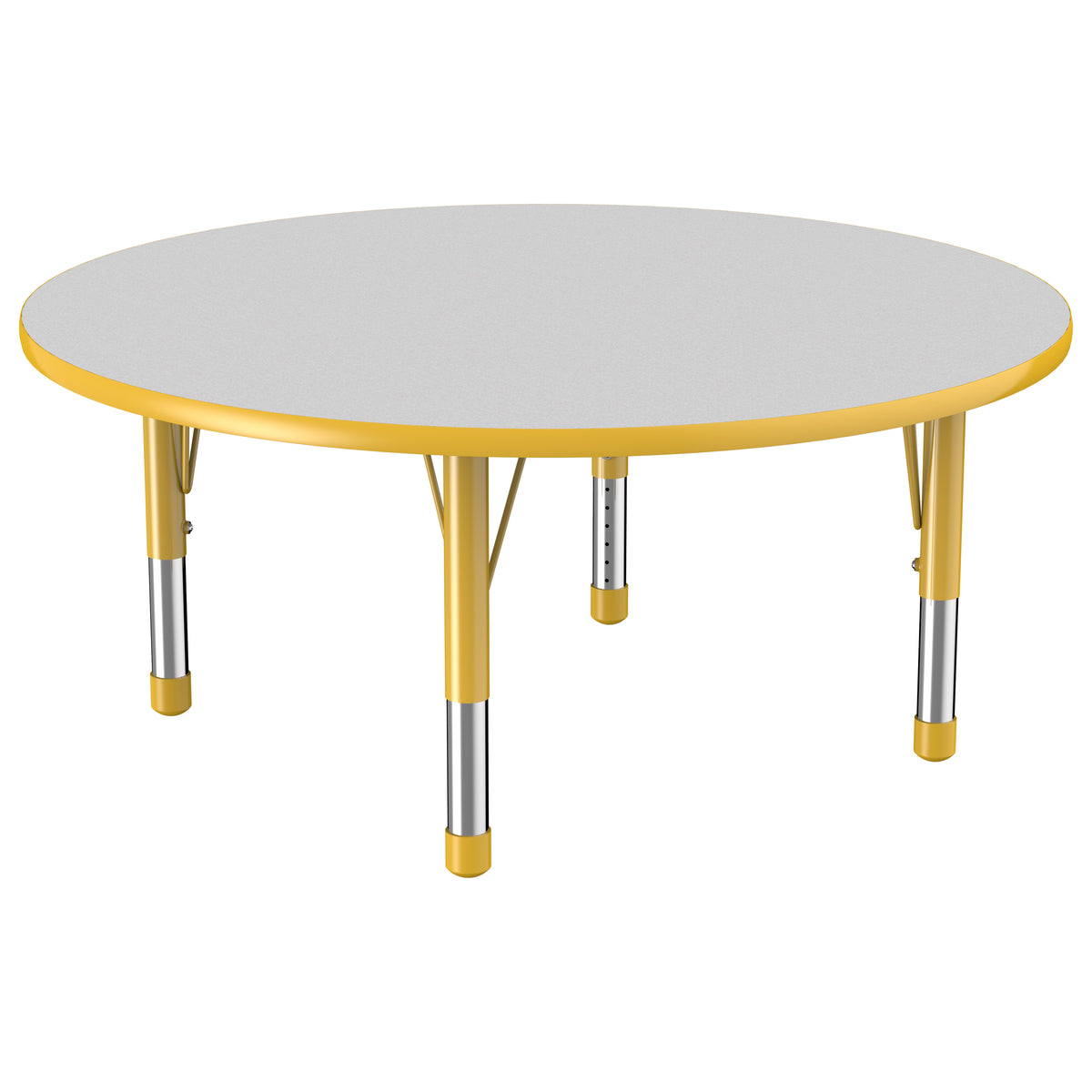 48" Round T-Molding Activity Table with Adjustable Chunky Legs - Gray/Yellow