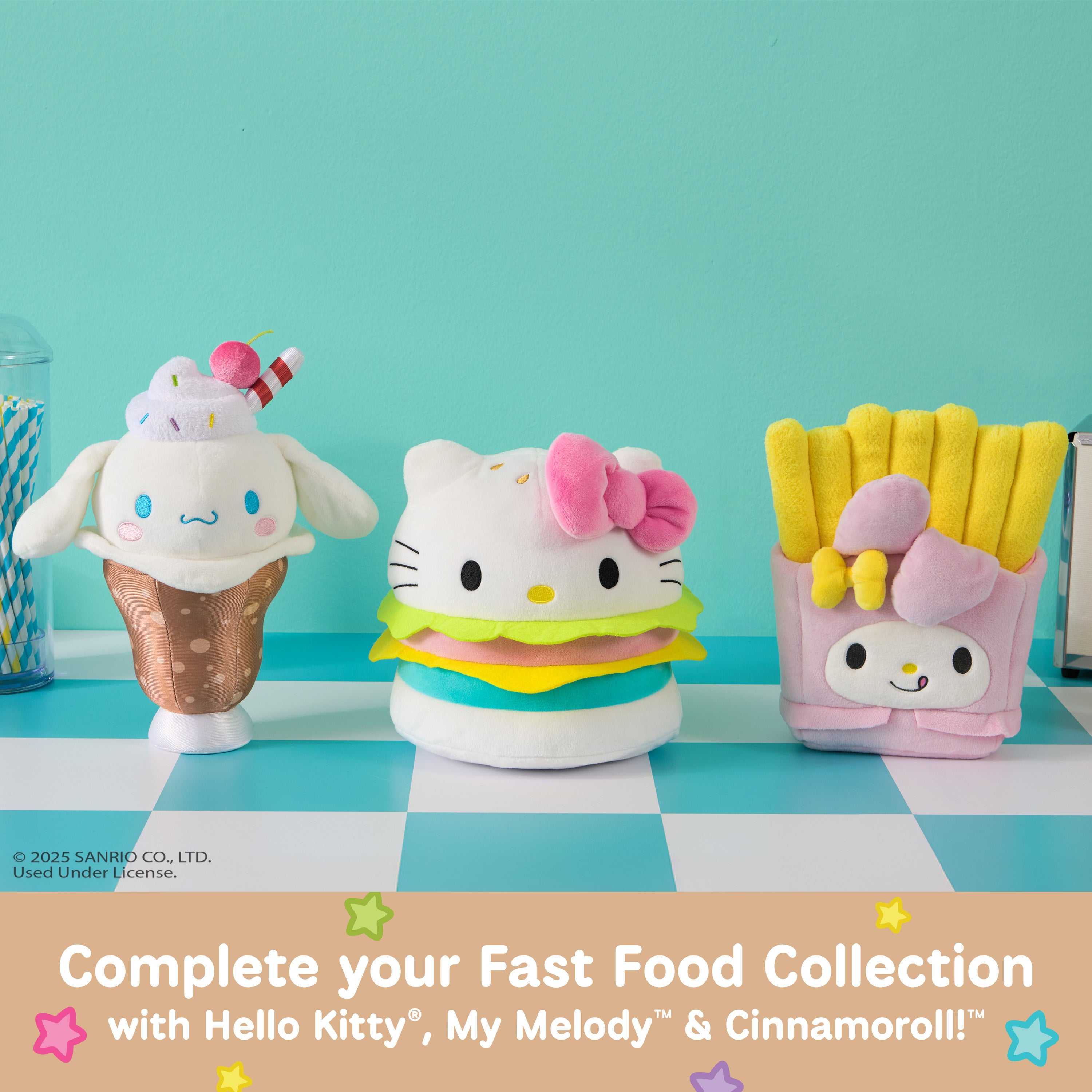 GUND Sanrio Official Hello Kitty and Friends My Melody French Fries Plush, Collectible Plush Toy, Stuffed Animal for Ages 1 and Up, Pink/Yellow, 8”