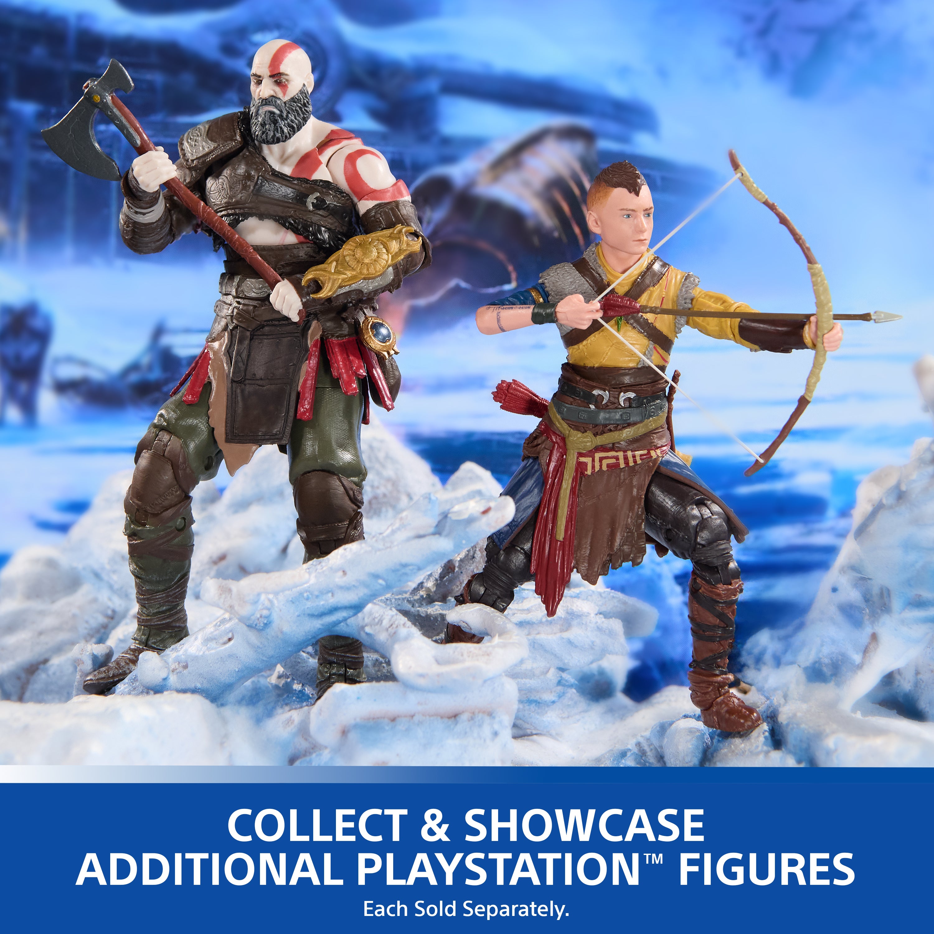 PlayStation God of War Ragnarok, 6” Atreus Action Figure with 4 Accessories, The Shapes Collection, For PS5 Fans & Collectors Ages 17+