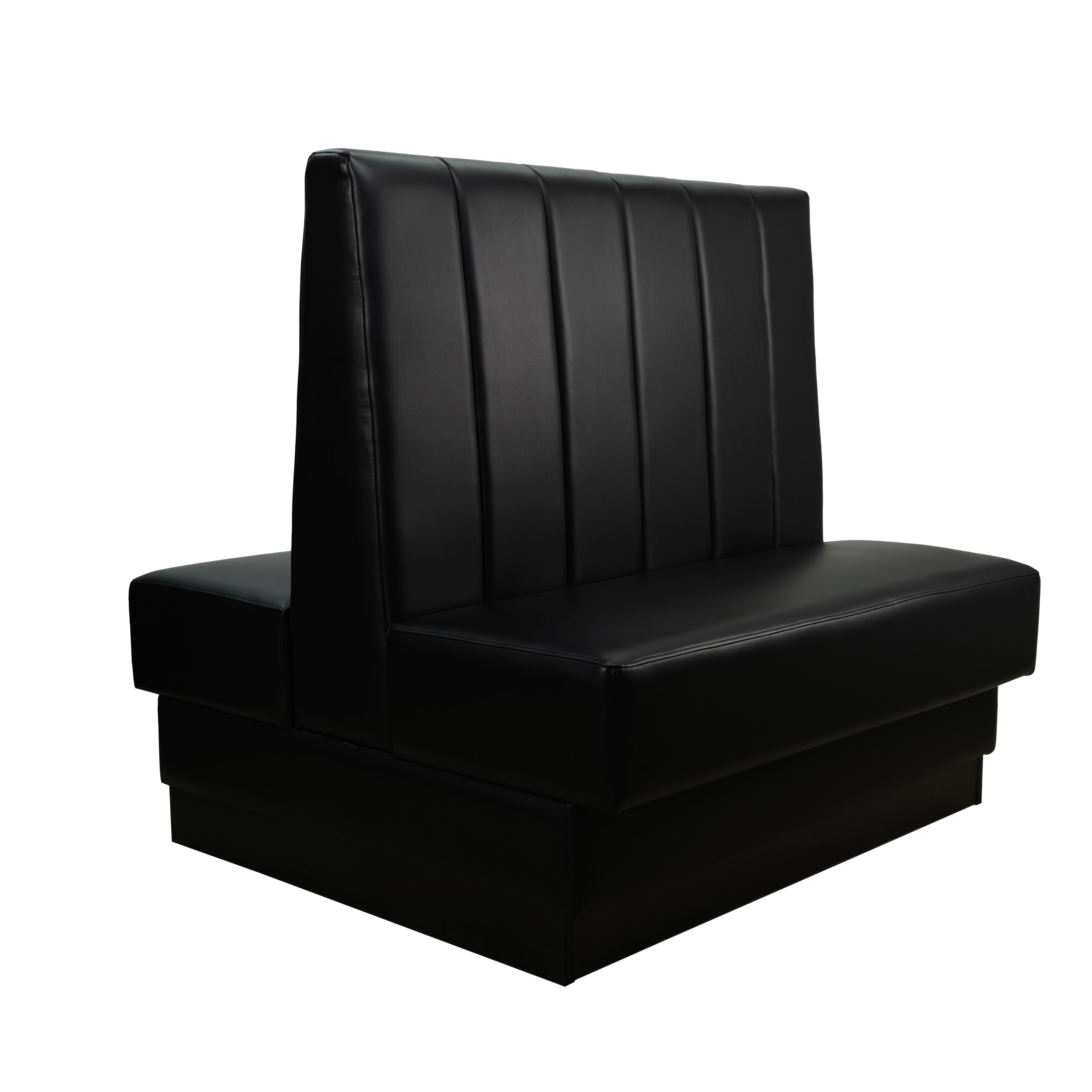 Pro Series Channel Back Double-Sided Restaurant Booth Seating - Black