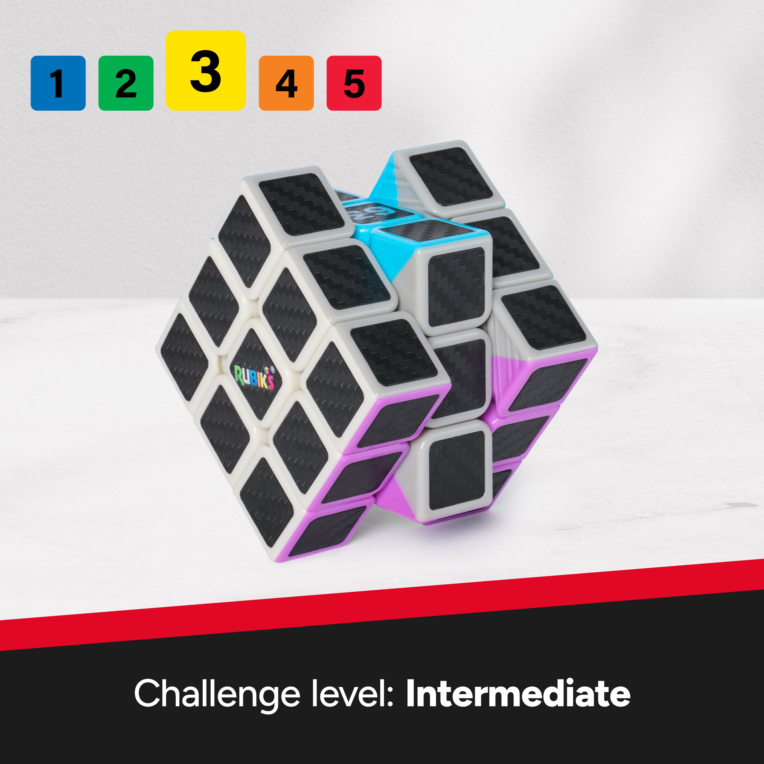 Rubik’s Cube, Mercedes-AMG PETRONAS F1 Team Carbon Fiber Cube, F1 Collectible & Desk Décor, Problem-Solving Brain Teaser, Fidget Toy, Sensory Puzzle, for Ages 8 & Up