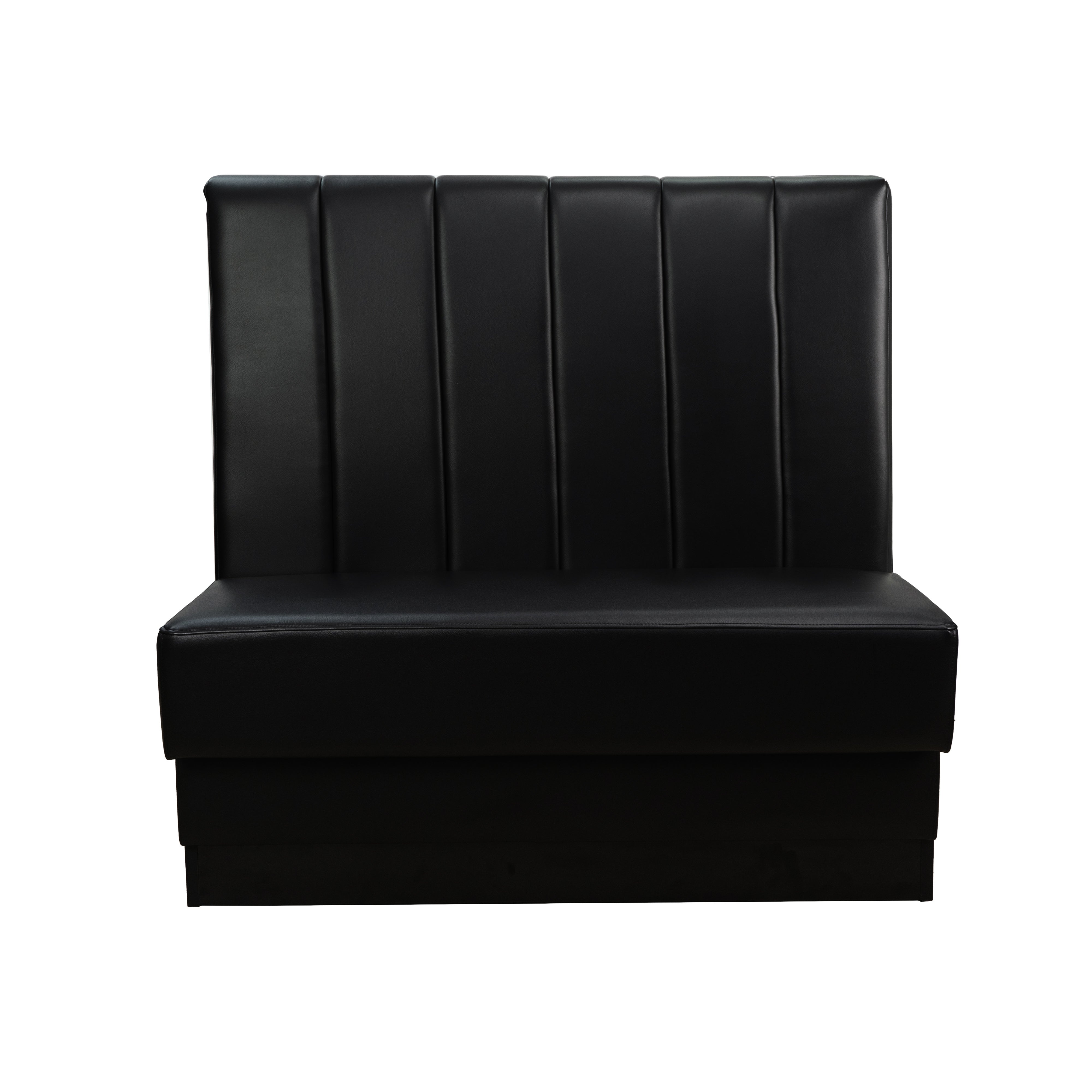 Pro Series Channel Back Single-Sided Restaurant Booth Seating - Black