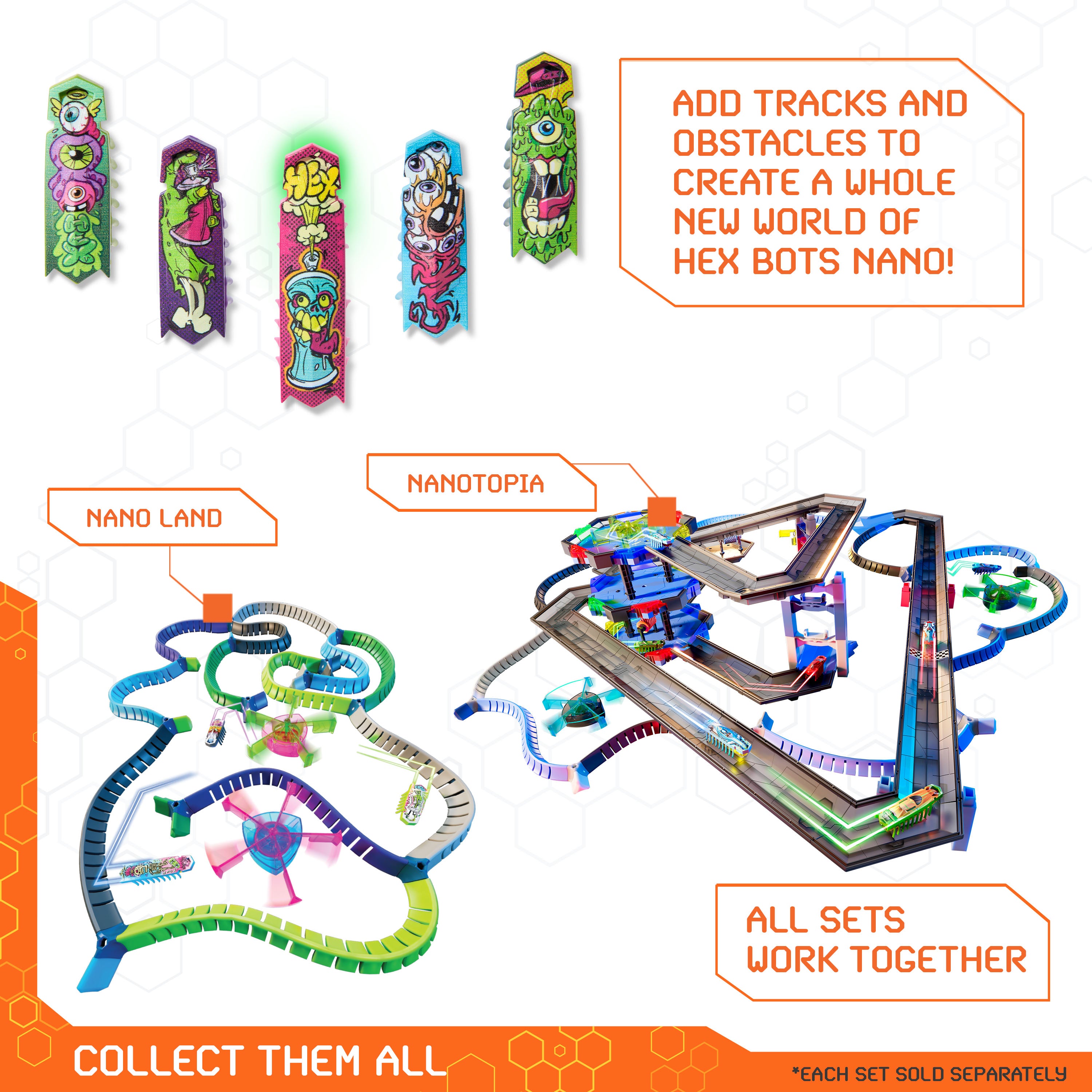 HEX BOTS Nano 5 Pack, 4 Mini Bots with Bonus Flash Bot, Sensory Toy for Kids & Cats, Vibration Technology, Mini Robot Toy for Kids 3 & Up
