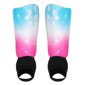 Girls' Cut Soccer Shin Guards - Medium/Large - Sparkle Pink/Blue
