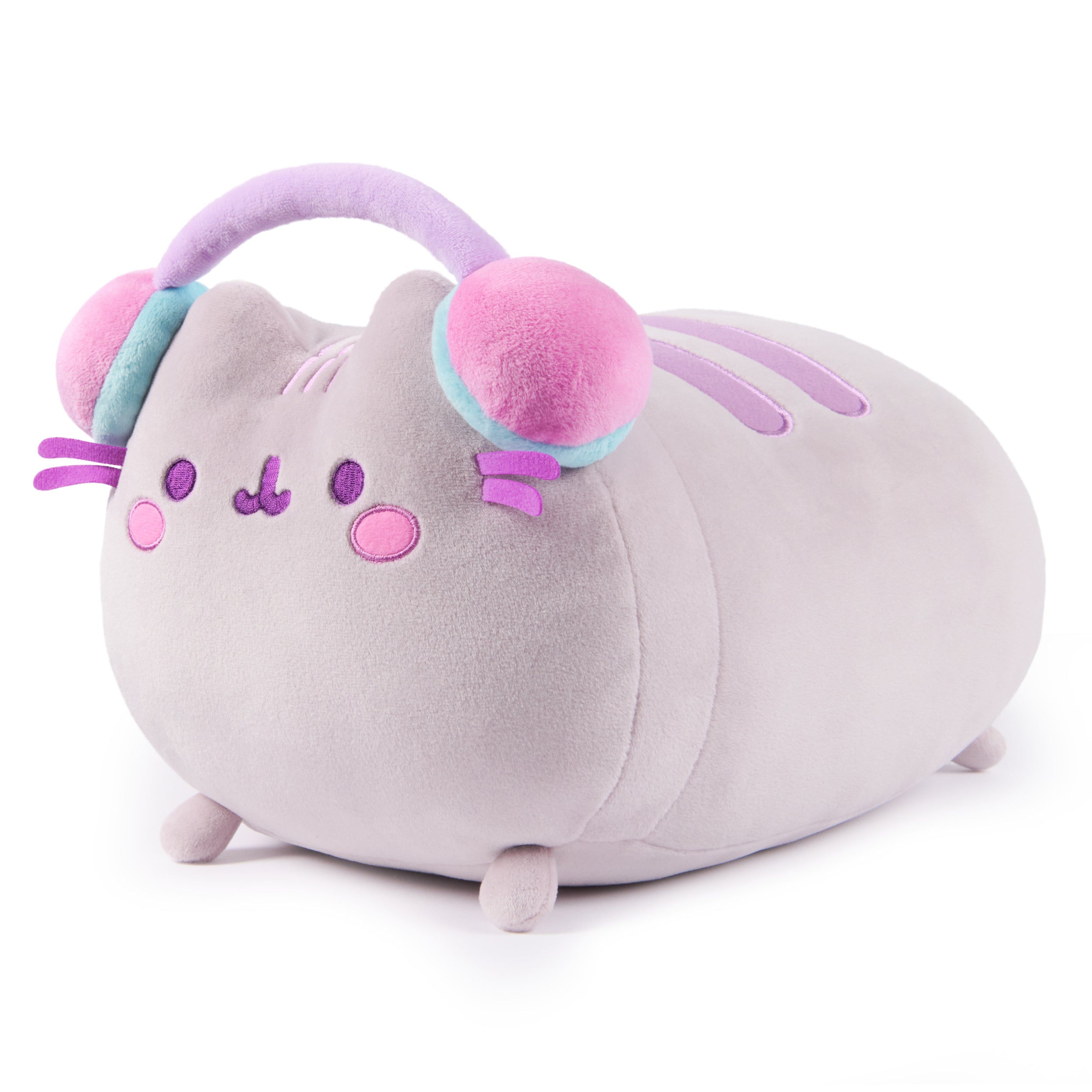 GUND Pusheen Gamer Squisheen Plush, Squishy Toy, Collectible Plush Toy, Gaming Decor, Stuffed Animal for Ages 8 and Up, Gray, 11”