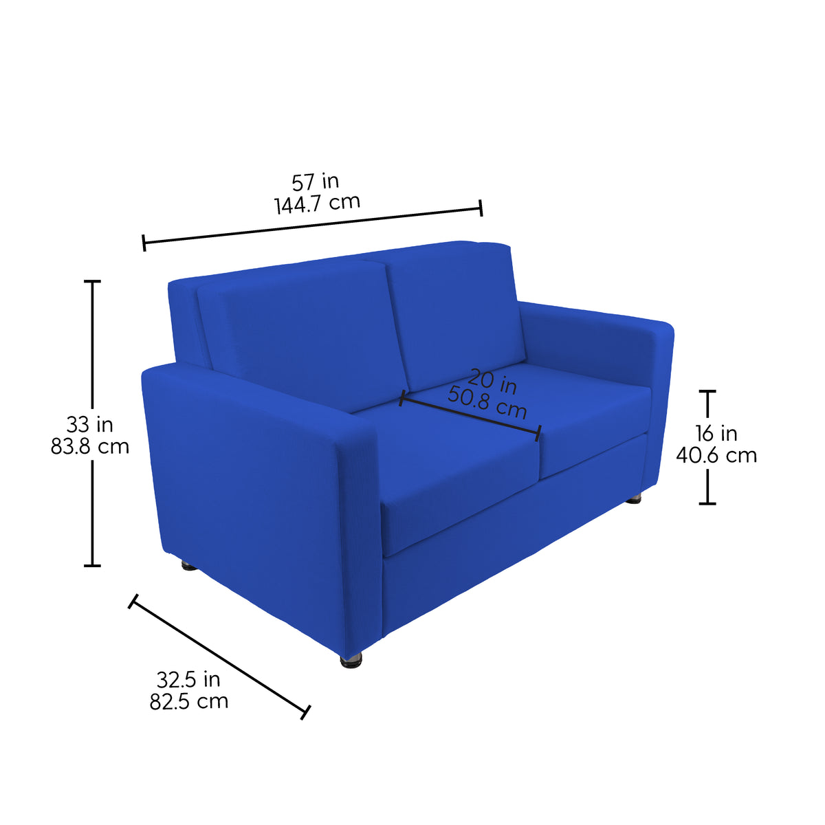 Outdoor Sofa with Sunbrella - Canvas Pacific Blue